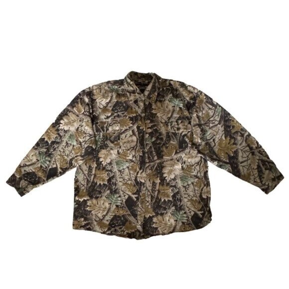Hunting Camo Button Up Shirt Master Sportsman SHACKET Thick Hunting Size XXL - Picture 1 of 4
